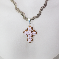 Pendant 45cm - Serina-Khaki Braid - Pendant 45cm - Laiton argenté